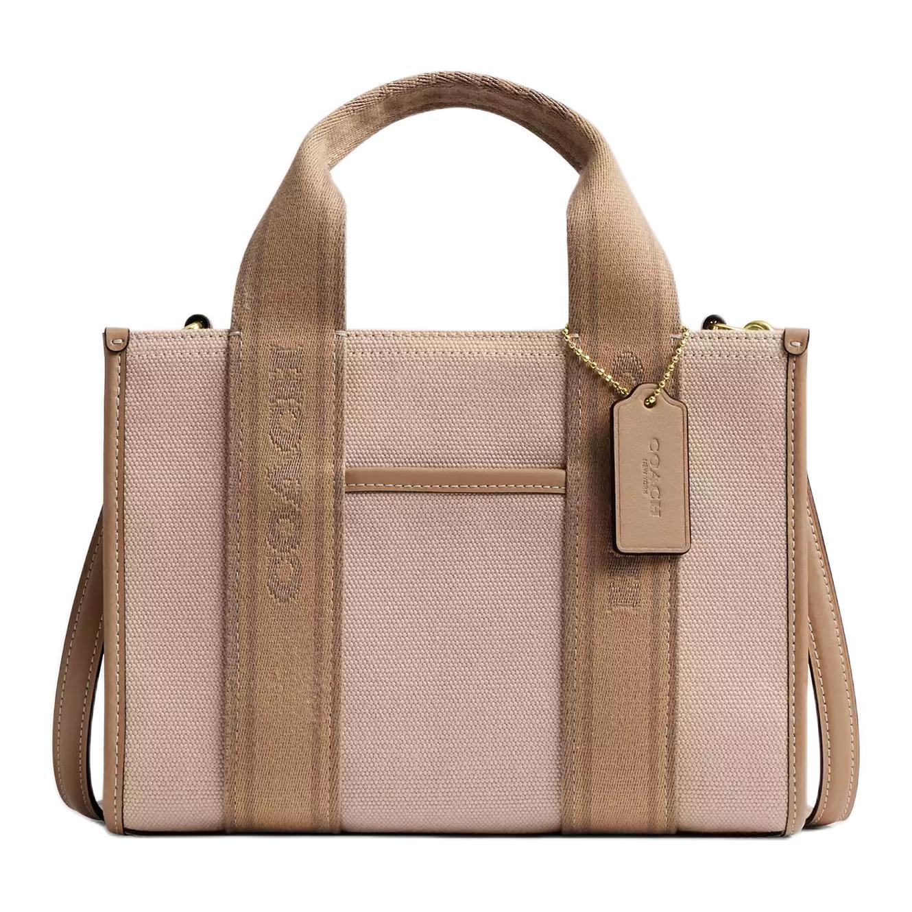 

COACH ПВХ хозяйственная сумка через плечо маленькая женская темно-натуральная