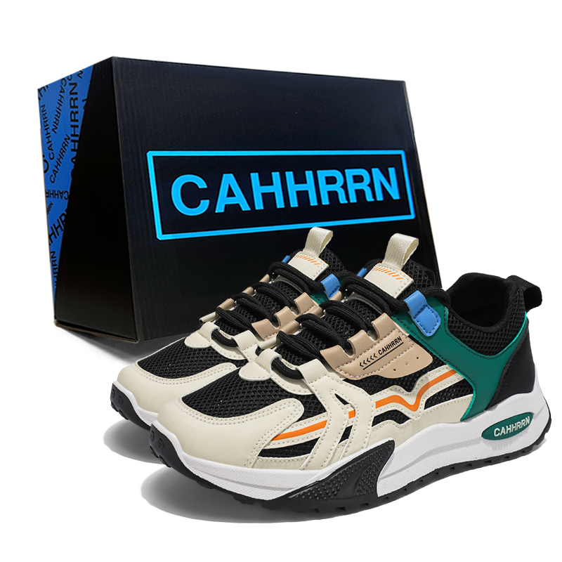 

CAHHRRN Низкие повседневные мужские туфли черно-зеленые, цвет Black Green
