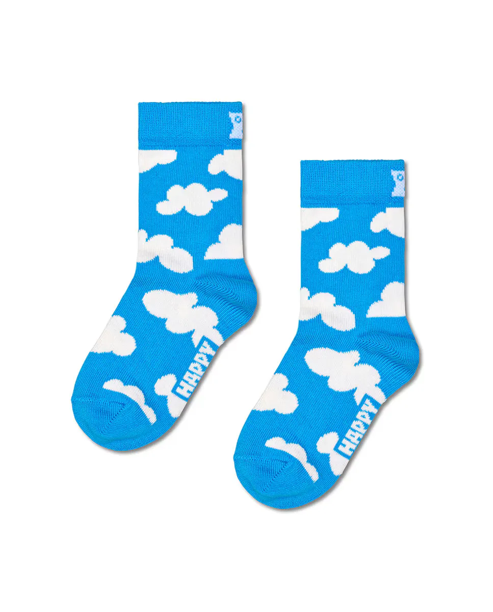 

Длинные носки для мальчиков с нежно-голубым принтом и облаками Happy Socks, голубой