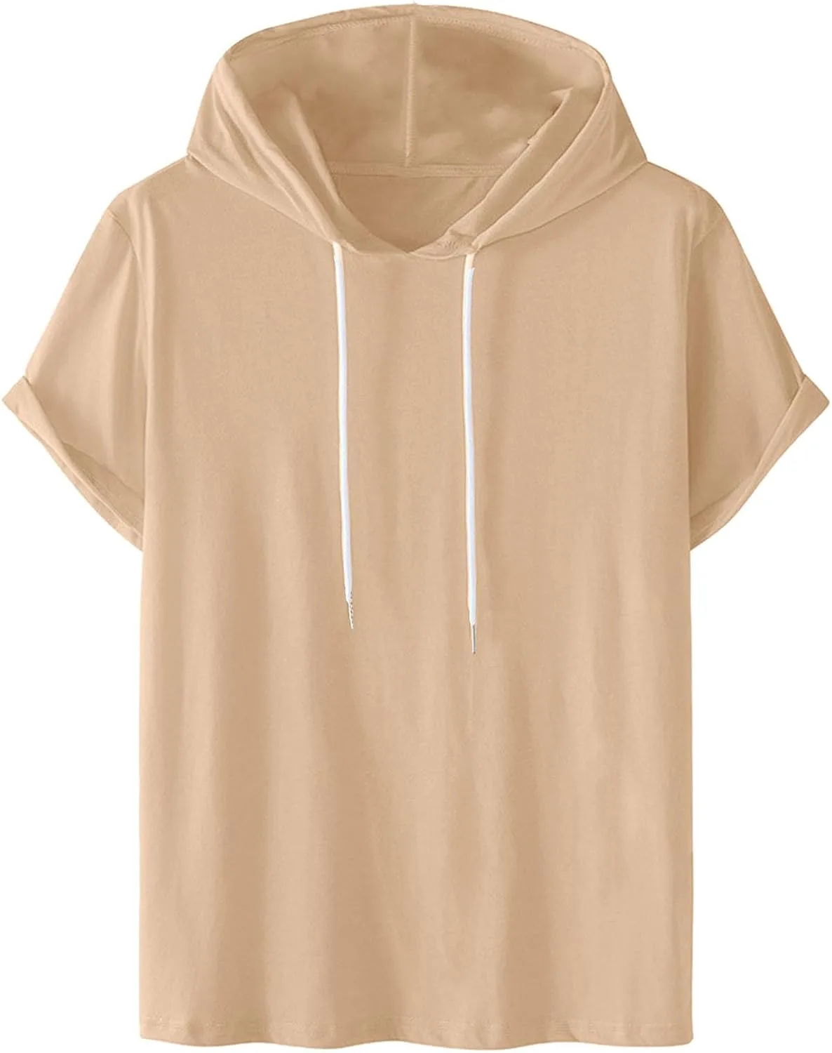 

Мужская удлиненная рубашка с капюшоном Casual, короткий рукав