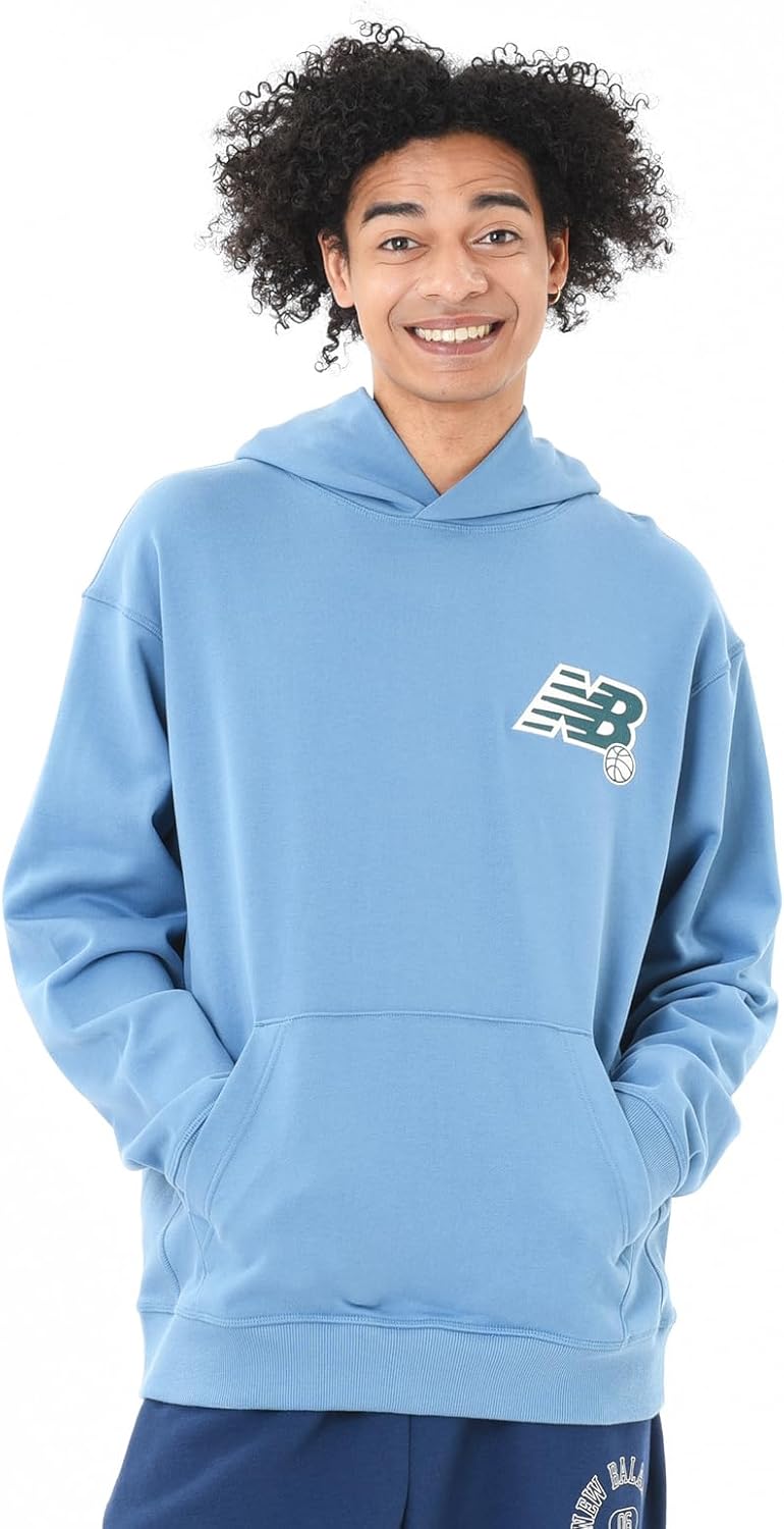 

Мужская толстовка New Balance Athletics Relaxed 550 League с капюшоном (MT43563) из флиса, синий