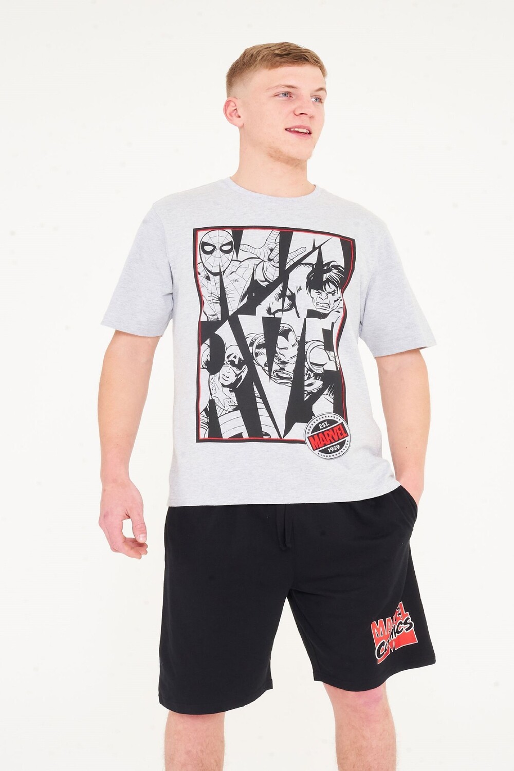 

Мужская короткая пижама из комиксов Marvel Brand Threads, серый
