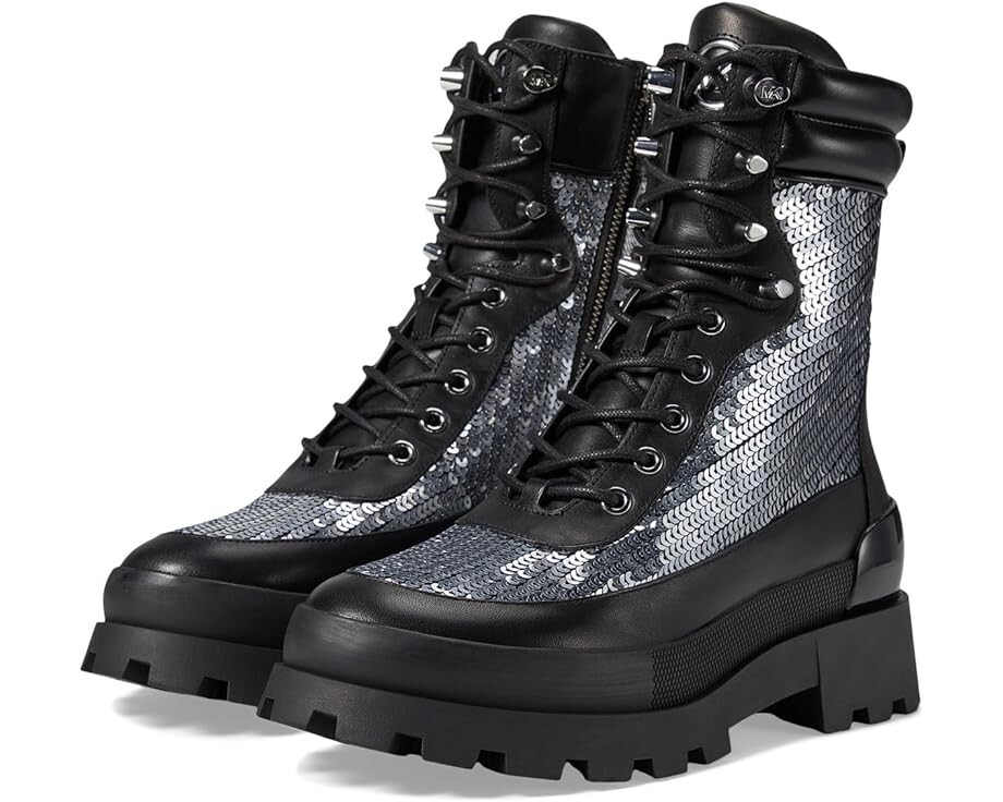 

Ботинки Michael Kors Rowan Lace-Up Bootie, серебряный