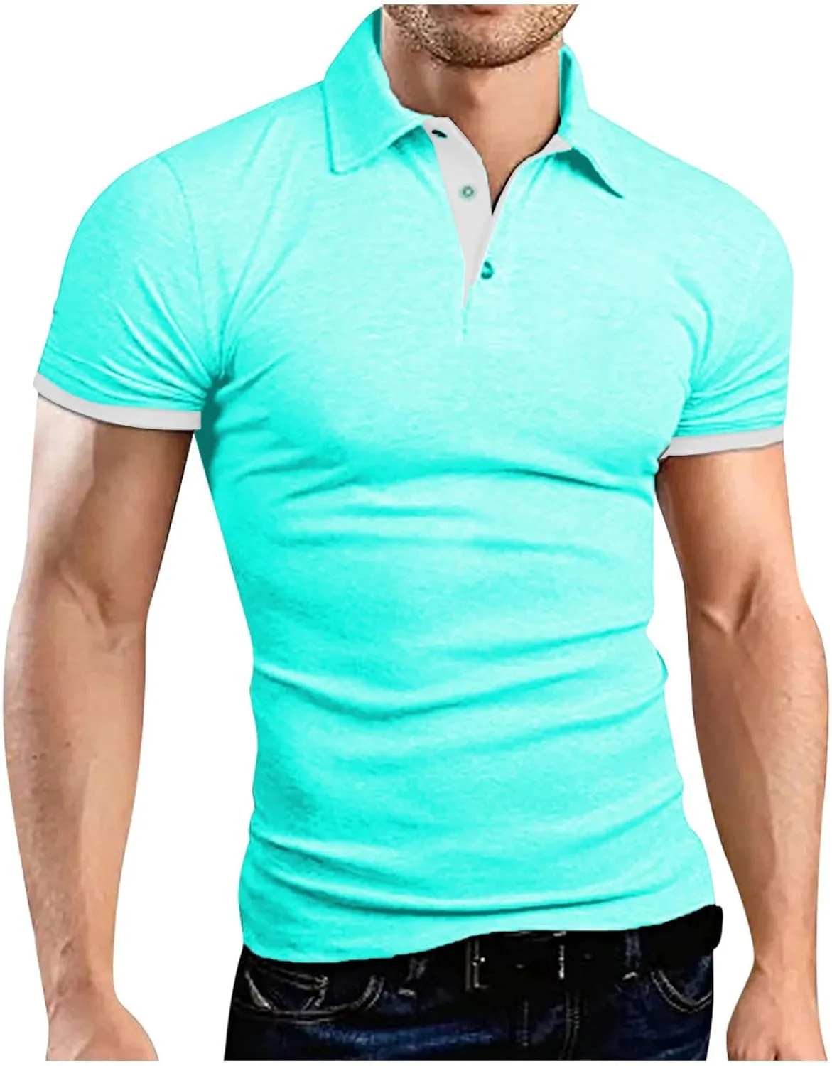 

Мужская поло с коротким рукавом Slim Fit, контрастный цвет Thatrich