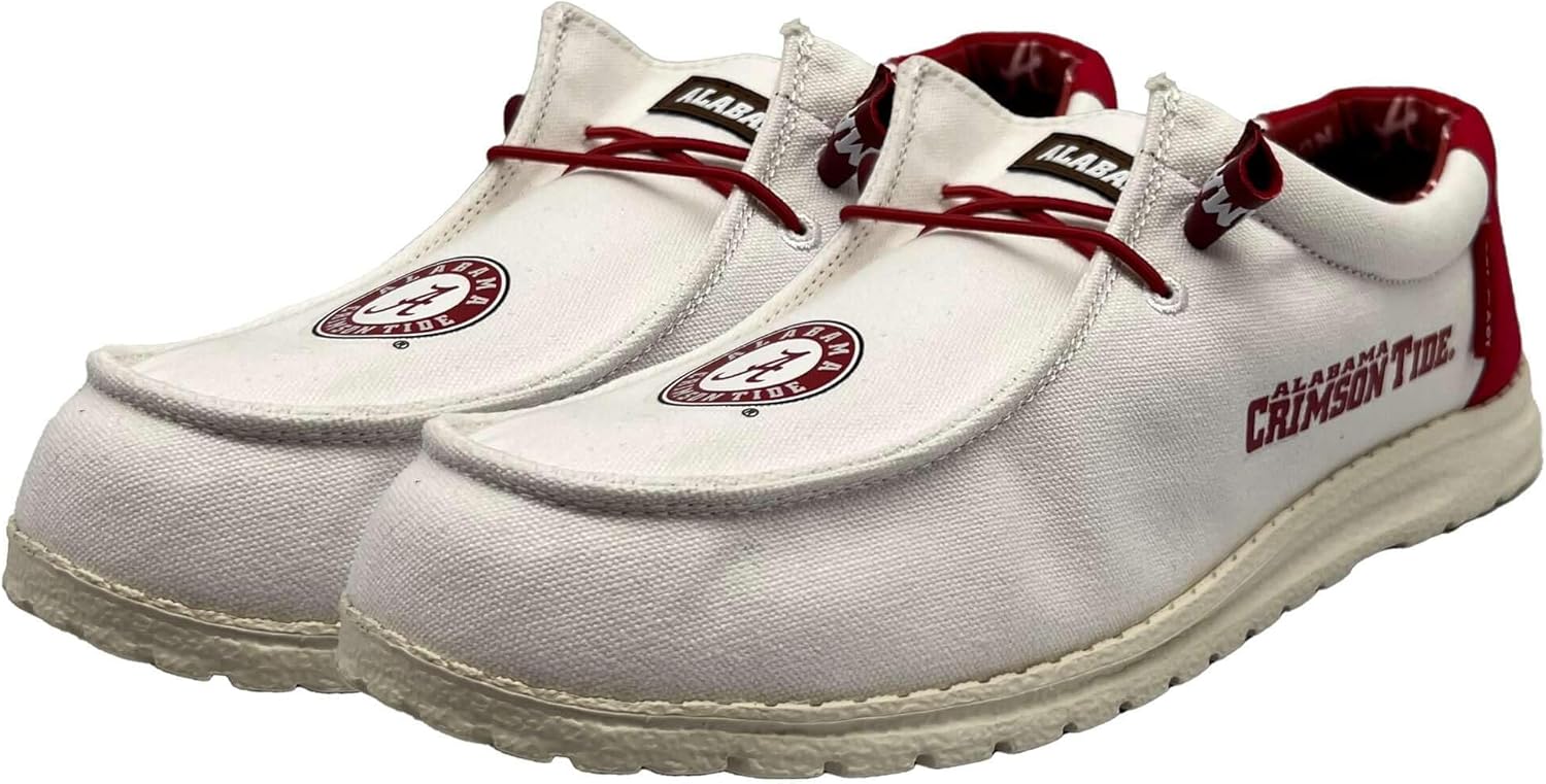 

Мужские слипоны из холщовой ткани Vaccari Nate NCAA, Удобная и легкая повседневная обувь, белый