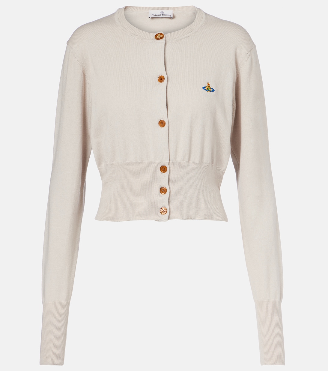 

Кардиган Bea Orb из хлопка и кашемира Vivienne Westwood, Aw25-Dusty White