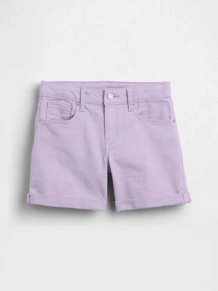 Шорты джинсовые High Waist GAP, лиловый — фото 3