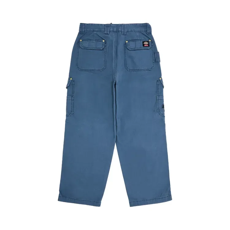 Брюки-карго Supreme x Dickies на фланелевой подкладке, светло-голубые — фото 2