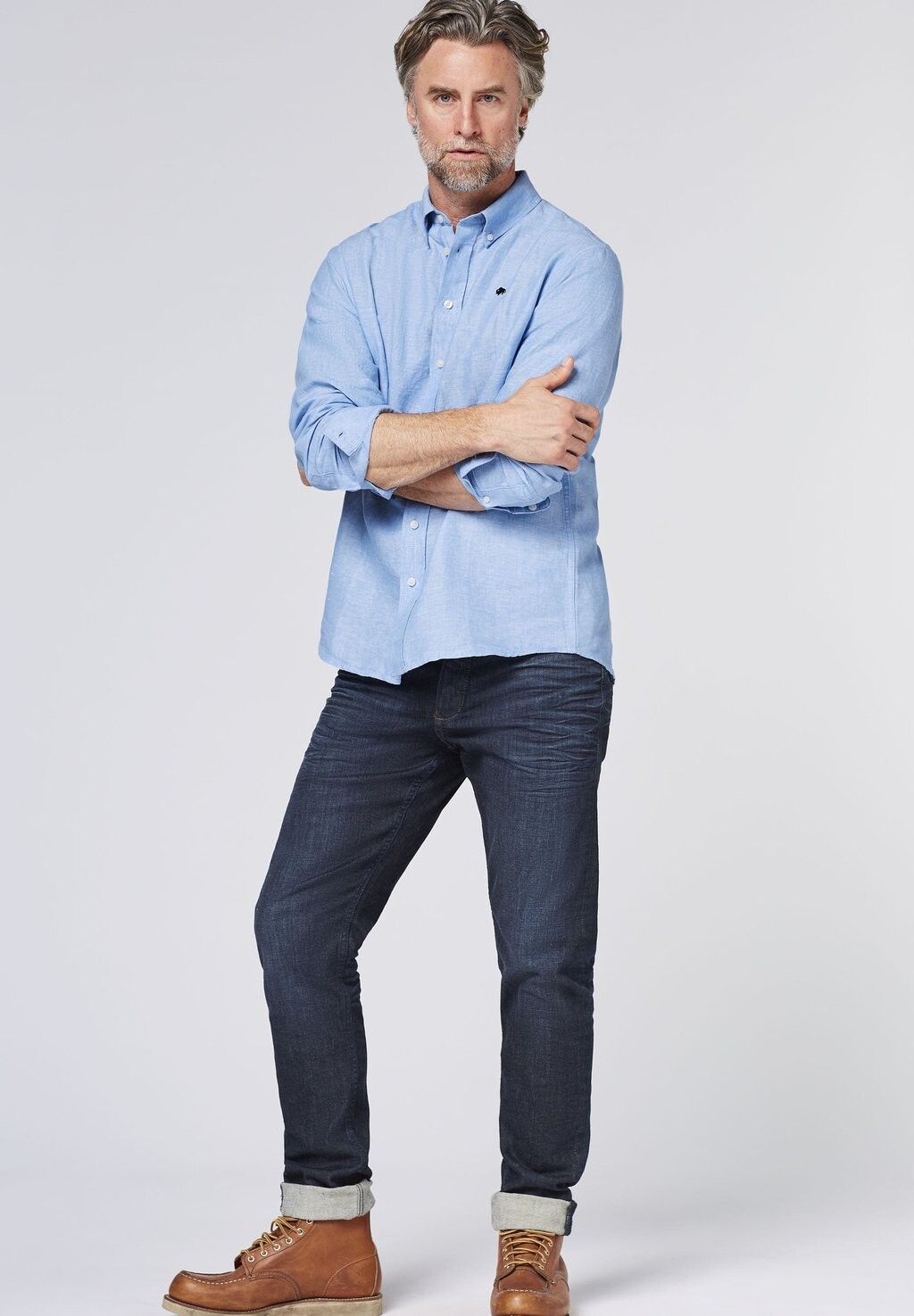 

Рубашка MIT LOGOSTICKEREI Colorado Denim, синий