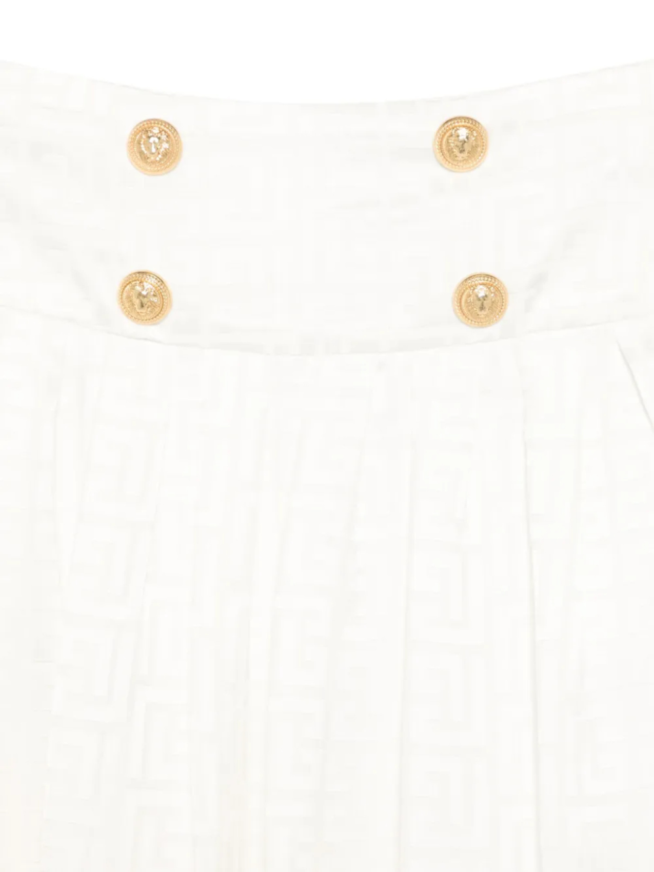Юбка Balmain Kids с жаккардовым принтом и логотипом, белый — фото 3