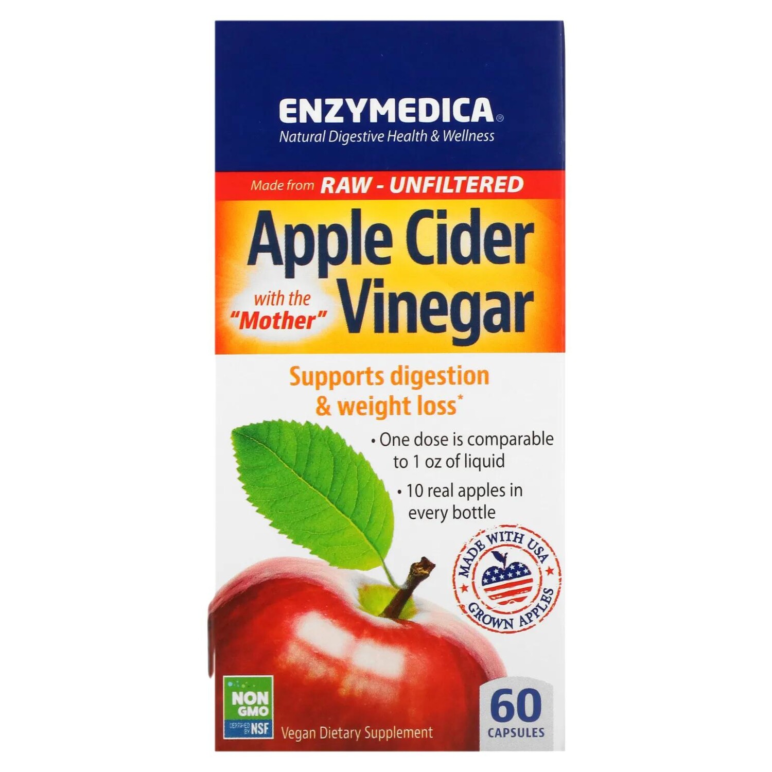 

Enzymedica Яблочный уксус 60 капсул
