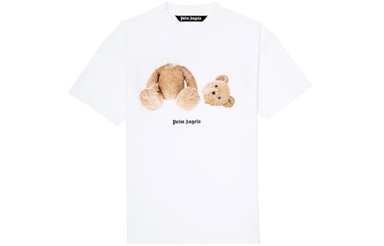 Футболка Broken Bear из хлопка PALM ANGELS, белый — фото 3