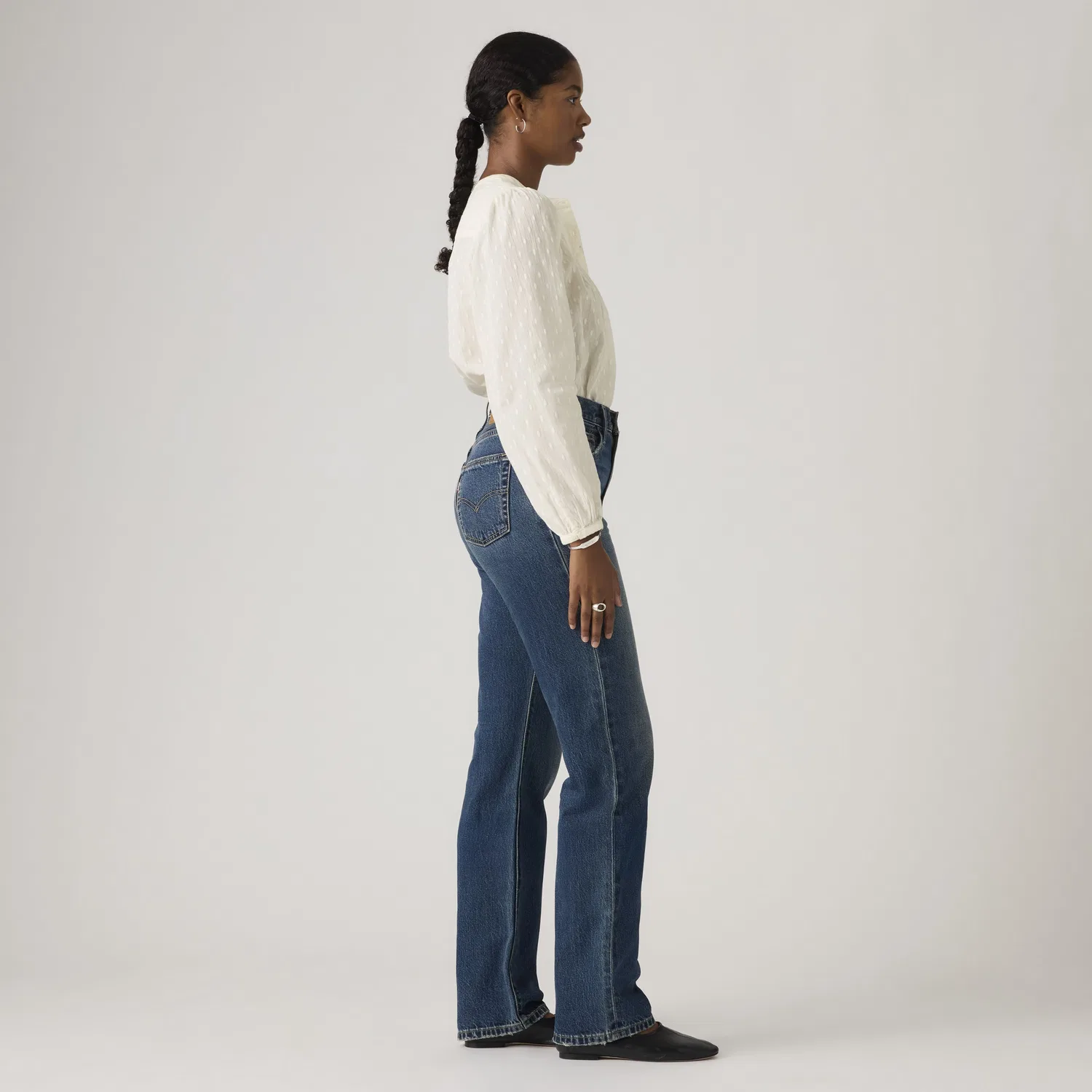 Простые джинсы для женщин от Easy Dad Levi's, Dark Wash — фото 4