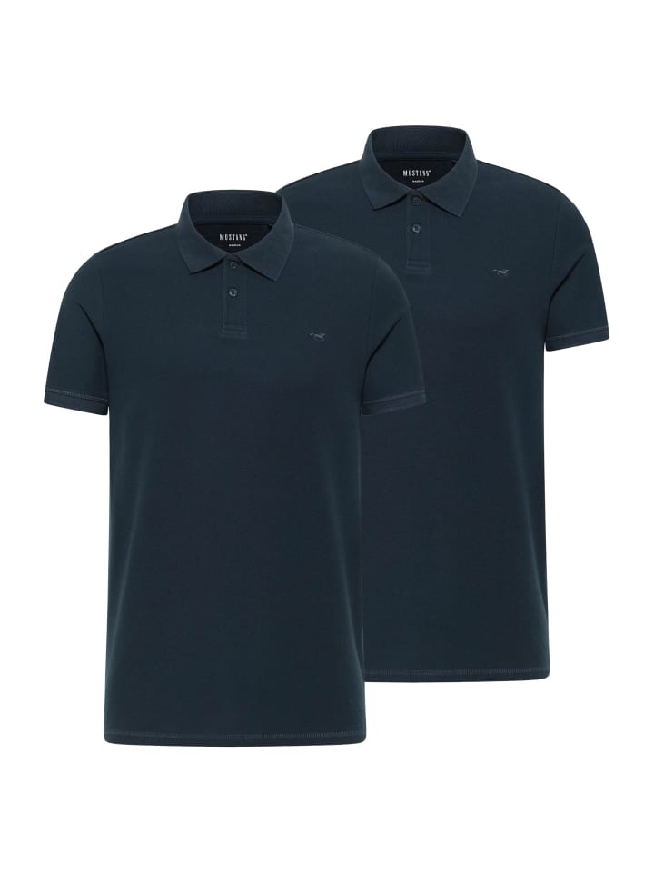 

Mustang Комплект из двух рубашек поло темно-синего цвета, Синий, Mustang Комплект из двух рубашек поло темно-синего цвета