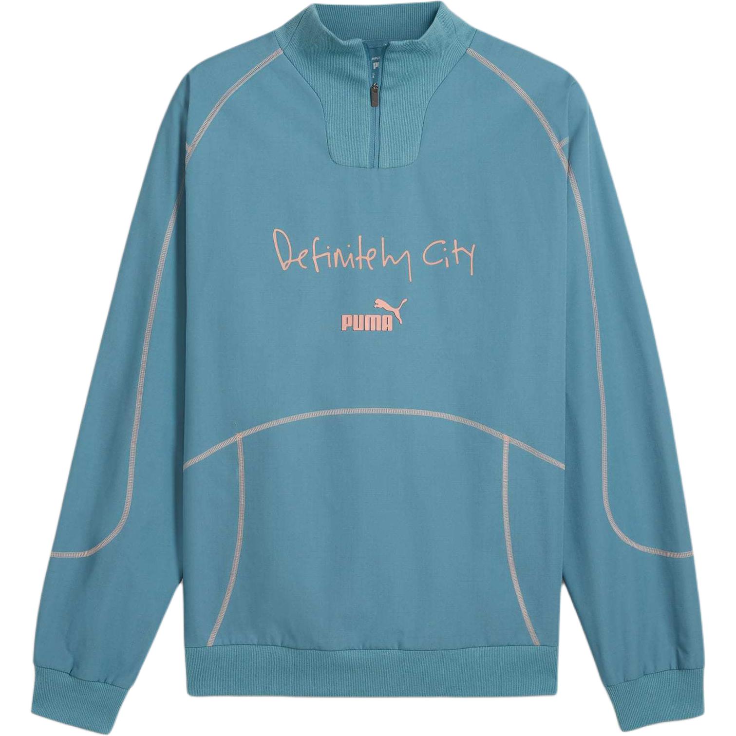 

PUMA Футбольная куртка Манчестер Сити мужская тёмно-синяя с розовым, Dark Blue/Poppy Pink