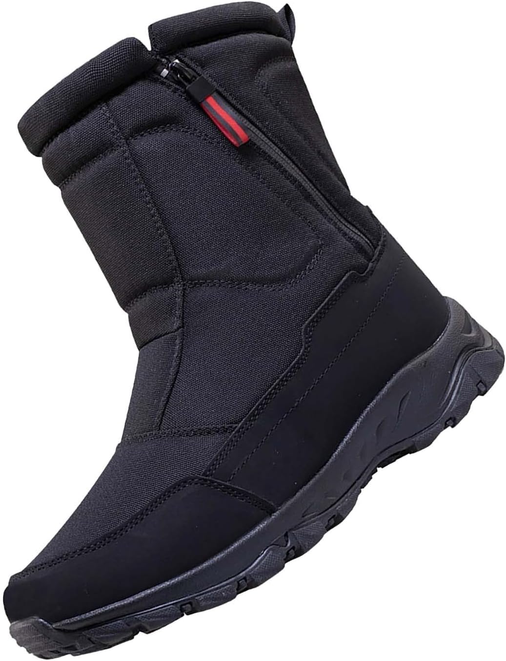 

Женские зимние ботинки с боковой молнией, водоотталкивающие, с противоскользящей подошвой, утепленные мехом, высокие мужские ботинки, унисекс, для активного отдыха зимой Generic, черный