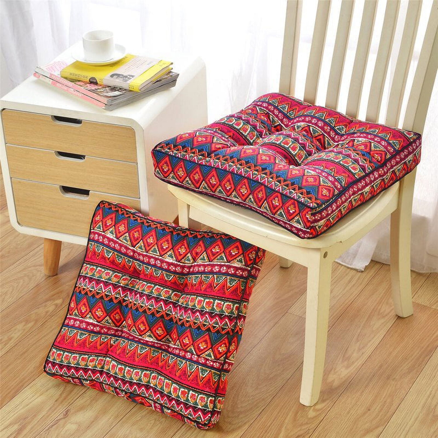 

Подушки для сидений Beautiful Home 2PC Boho, красный