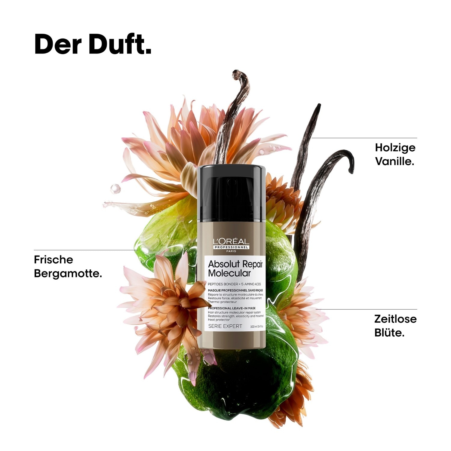 Маска для волос serie expert absolut repair molecular leave-in L Oreal Professionnel Paris, объем 100 мл — фото 4
