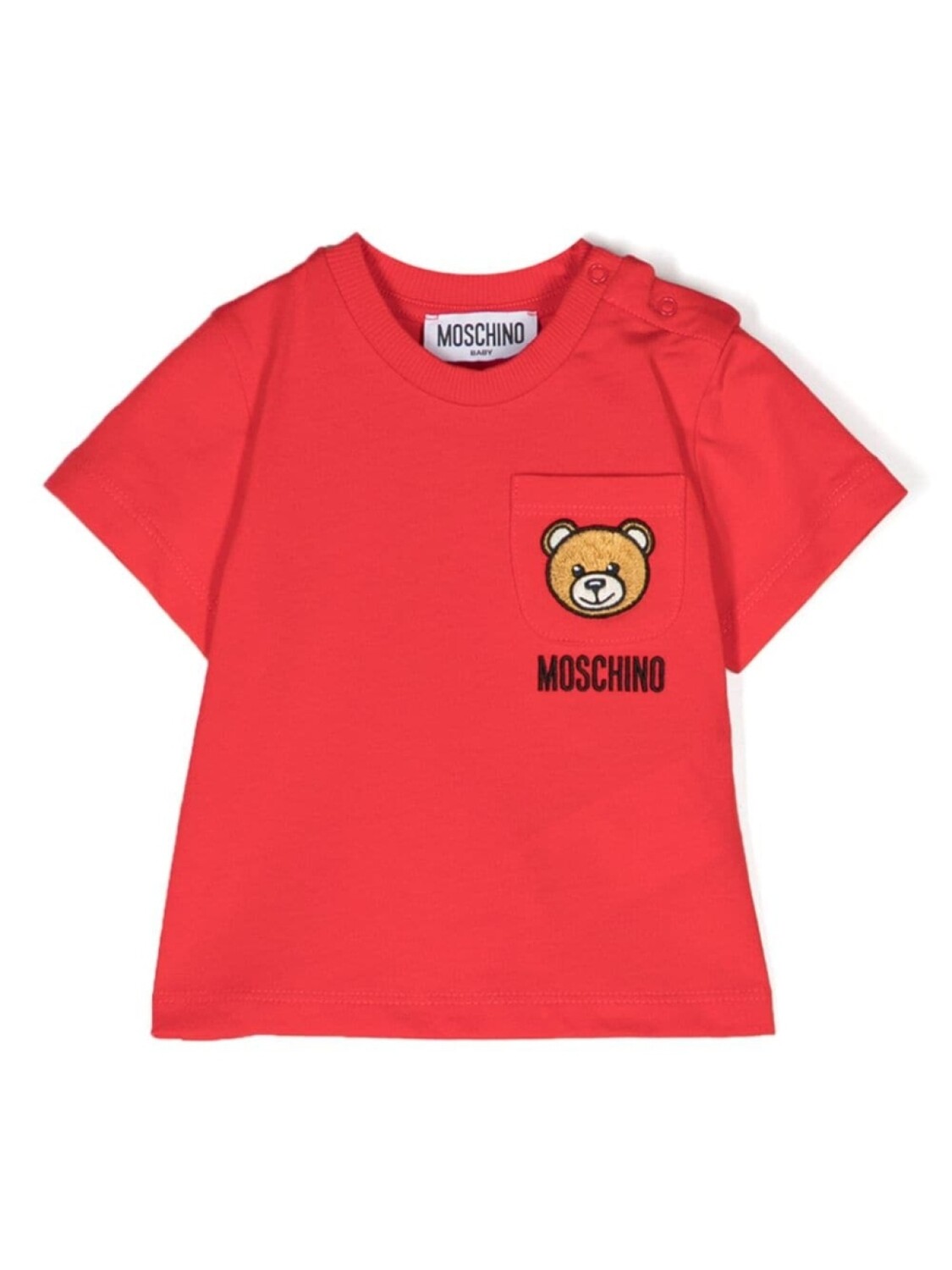 

Moschino Kids футболка с нашивкой Teddy Bear, красный