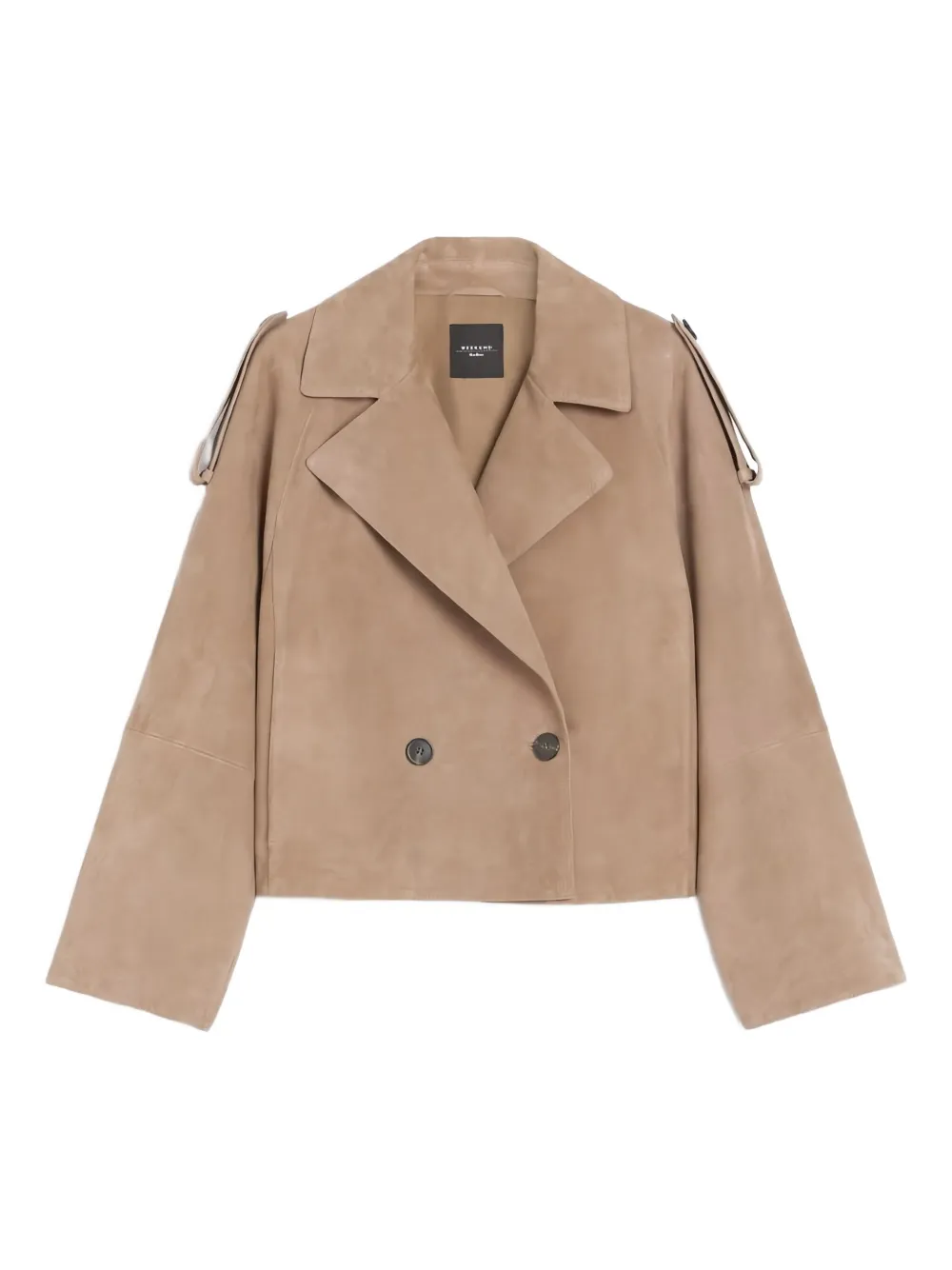 

Двубортная замшевая куртка Weekend Max Mara, коричневый