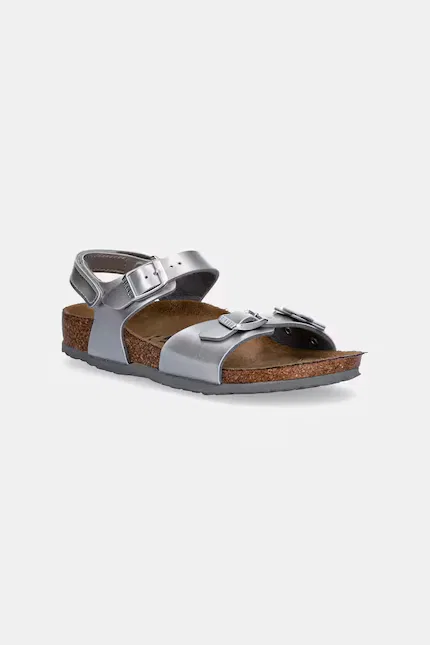 Сандалии с цветочным принтом Rio AS Kids Flowers Birkenstock, серебряный