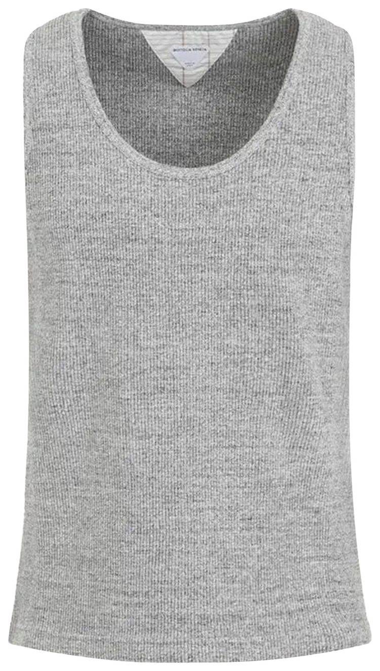 

Топ Bottega Veneta Ribbed Tank Top 'Light Grey Melange', серый