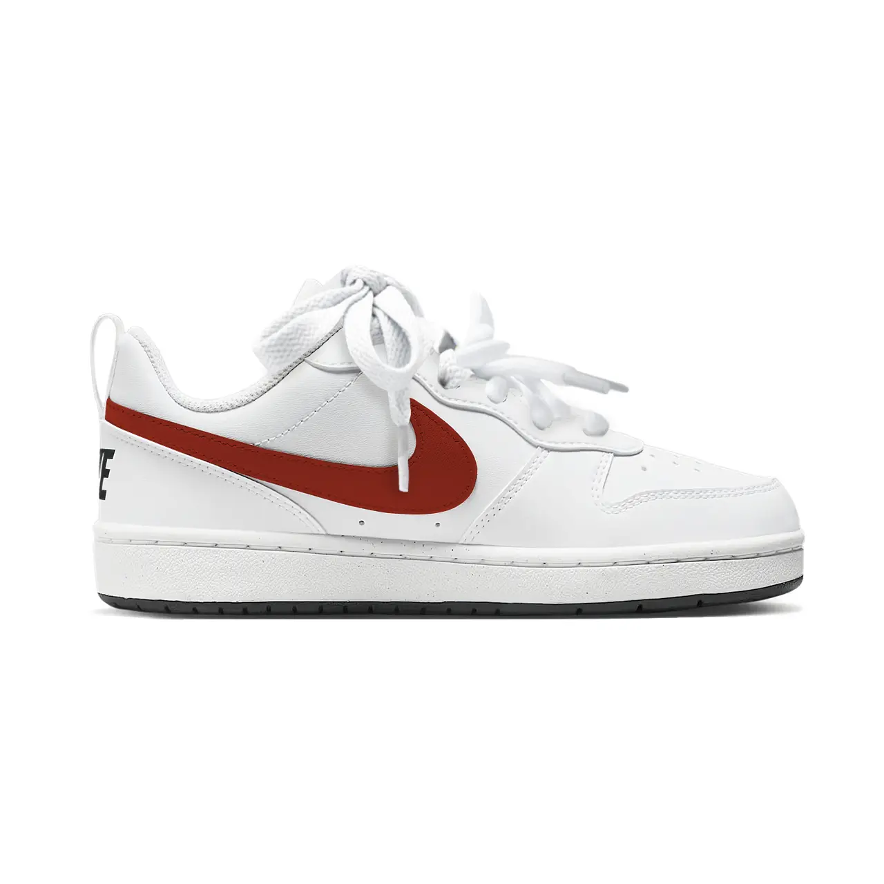 Nike Детские скейтбордистские кроссовки Court Borough Continuous Good Luck с низким верхом, белые и красные, для подростков — фото 3