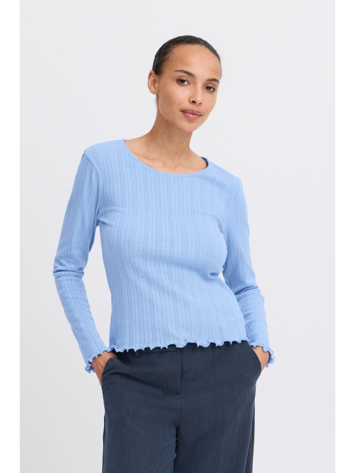 

B. young Футболка с длинным рукавом BYUNICA приталенного кроя, цвет Vista Blue