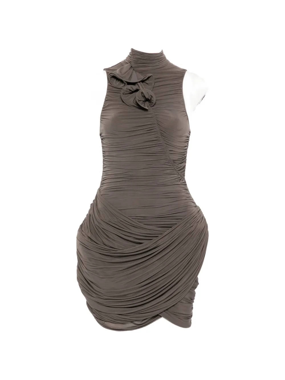 

Мини-платье с оборками Magda Butrym, коричневый