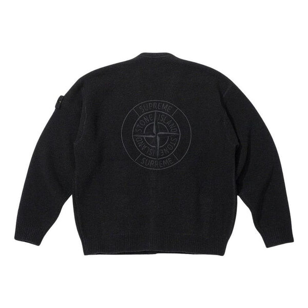 

Куртка x stone island fw23 week10 boucle cardigan jacket 'black' Supreme, черный
