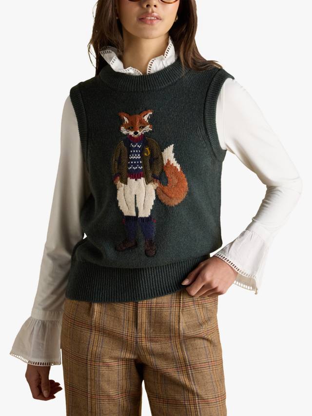 

Интарсия жилет из хлопковой смеси с круглым вырезом Joules