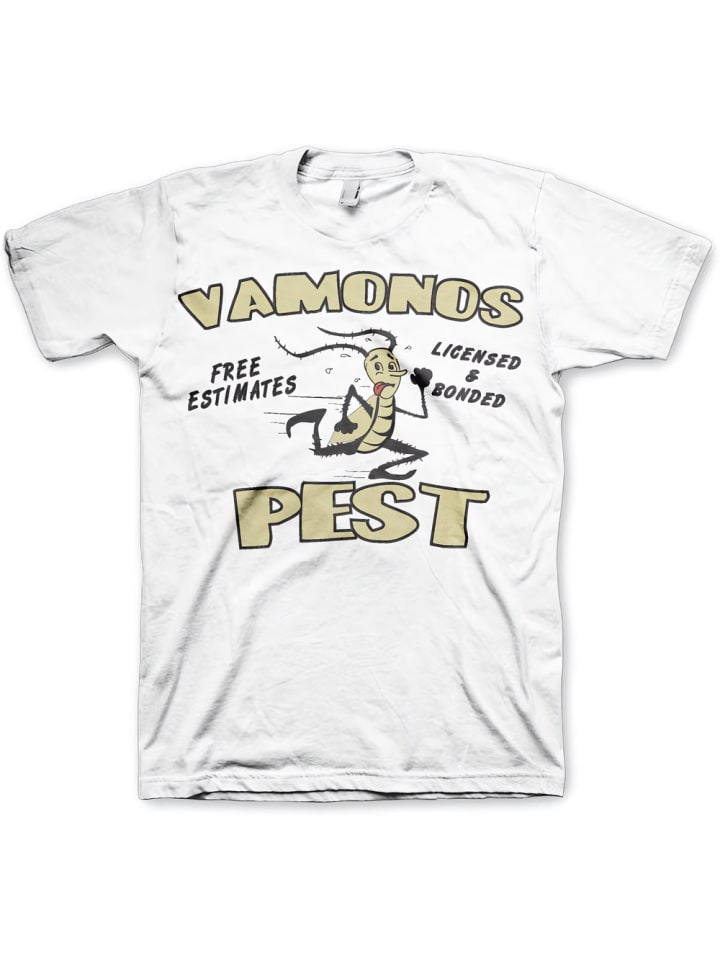 

Футболка Vamanos Pest Big Tall T-Shirt белого цвета Breaking Bad, Белый, Футболка Vamanos Pest Big Tall T-Shirt белого цвета Breaking Bad