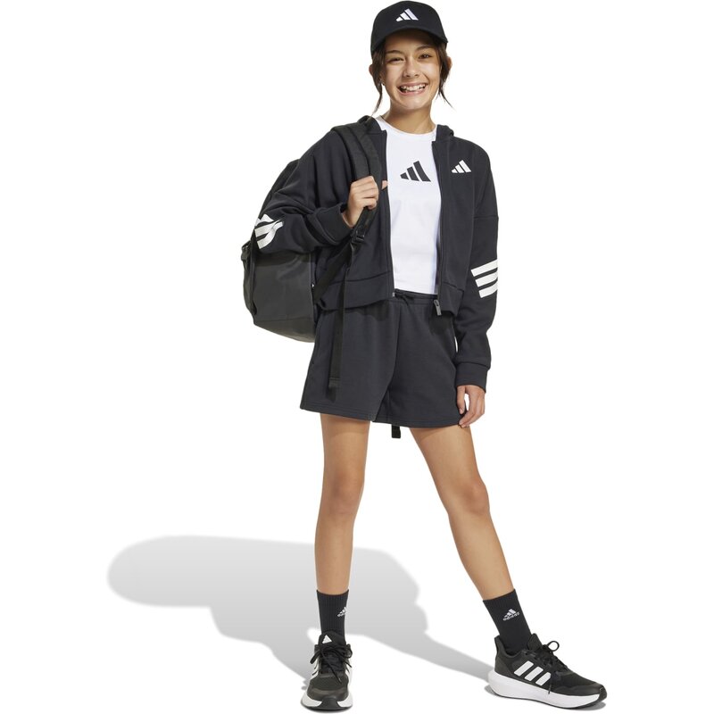 Толстовка с капюшоном Future Icons с тремя полосками для детей Adidas, черный — фото 4
