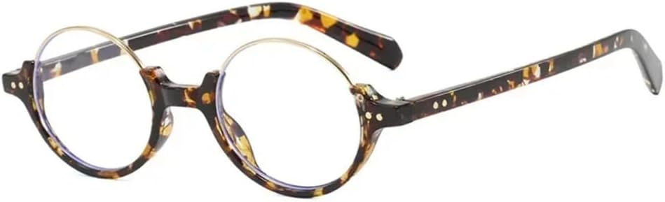 

Солнцезащитные очки UV400 — круглые, с леопардовым принтом, градиентом и заклепками, в стиле панк, для женщин и мужчин, для бега и активного отдыха UYPTK, Pattern Tea Clear