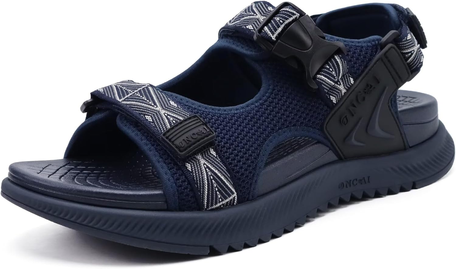 

Мужские сандалии для походов ONCAI с поддержкой свода стопы, сетчатые спортивные прогулочные сандалии, летние сандалии с амортизирующей подошвой из толстой резины и восстановительные спортивные сандалии Fisherman, размеры 7-15, синий