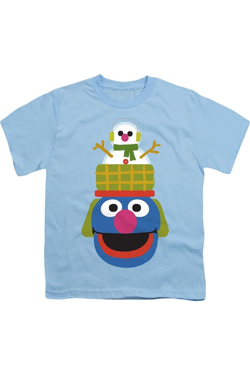 

Футболка с коротким рукавом для детей "Рождественский Щелкунчик" от Sesame Street с Гровером Gildan, светло-голубой
