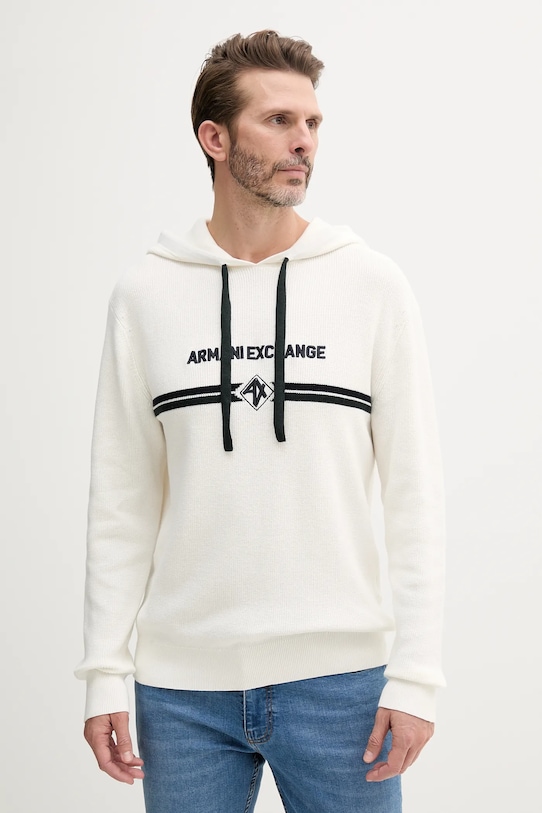 

Хлопковый свитер Armani Exchange, бежевый