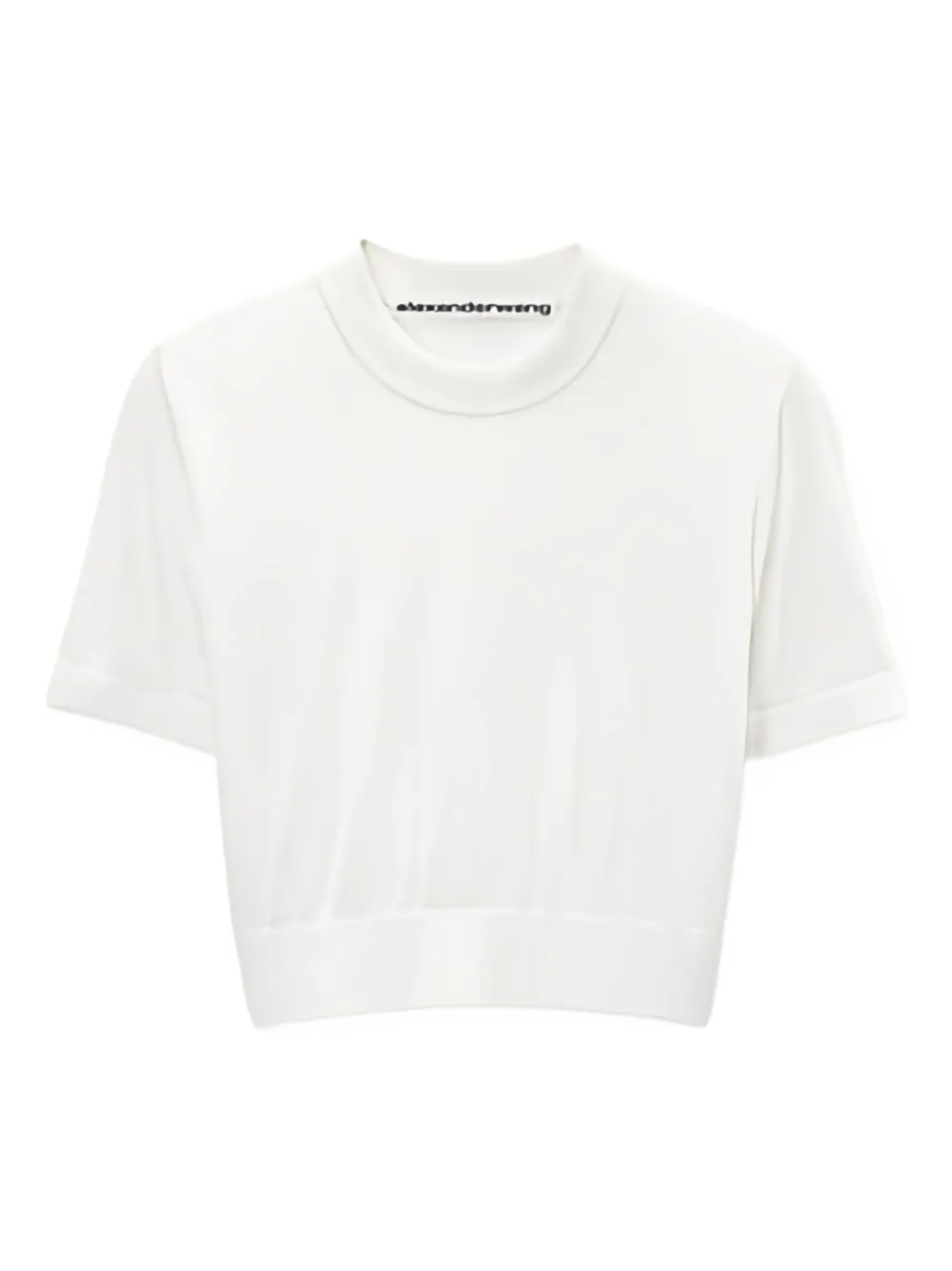 

Укороченный топ с короткими рукавами Alexander Wang, белый