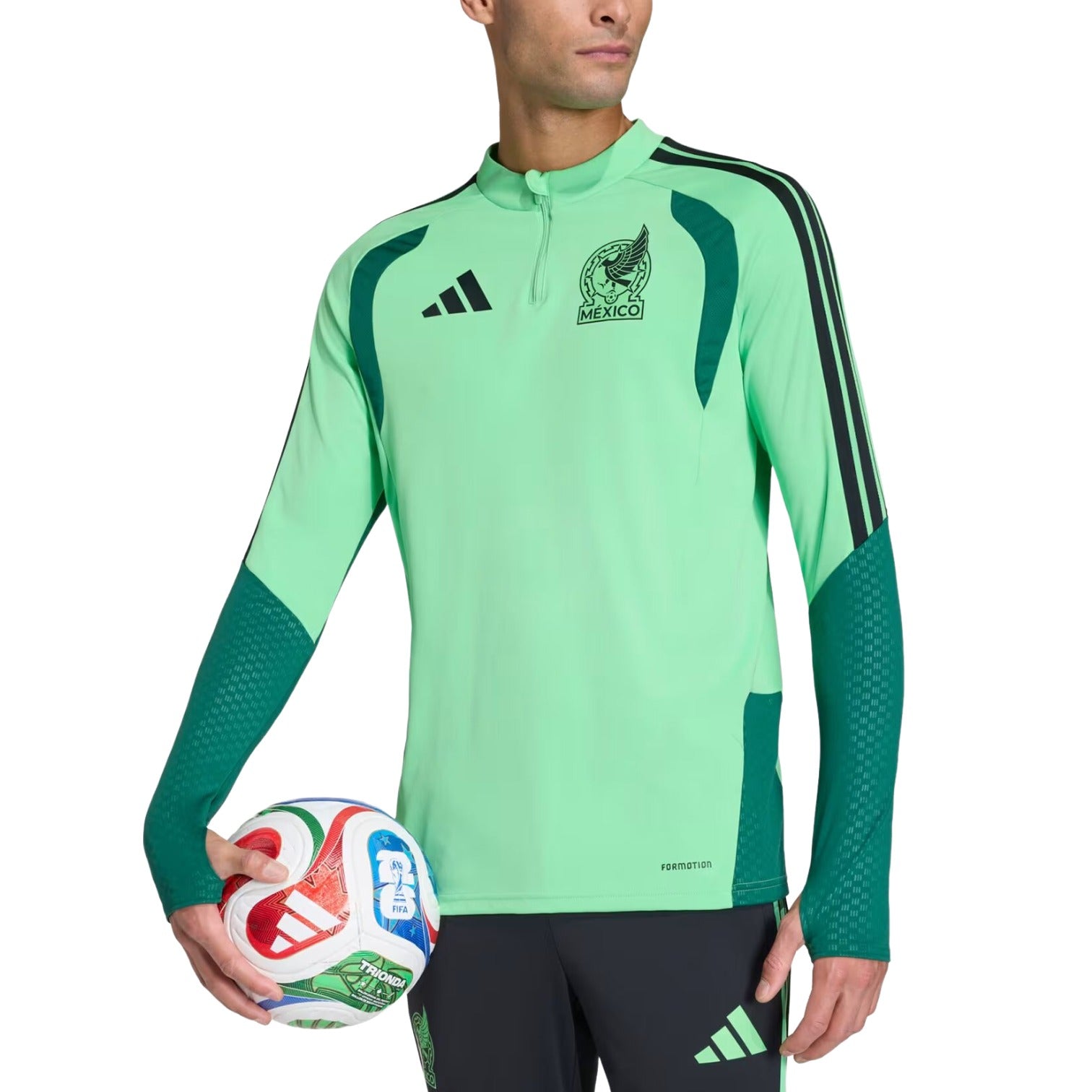 Тренировочная футболка Adidas Mexico 26 Tiro Training Top 'Semi Flash Green' — фото 2