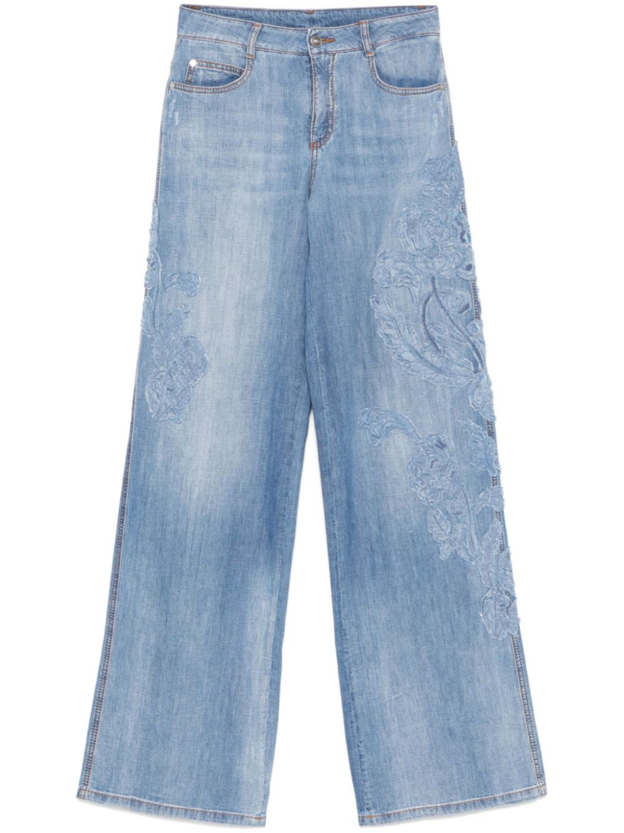 

Ermanno Scervino джинсы с цветочной аппликацией, синий