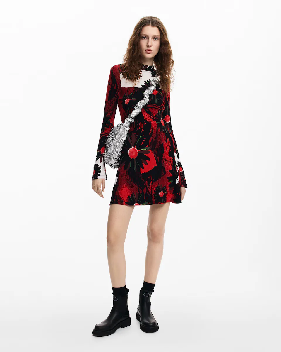 

Короткое принтованное платье M Christian Lacroix Desigual, красный