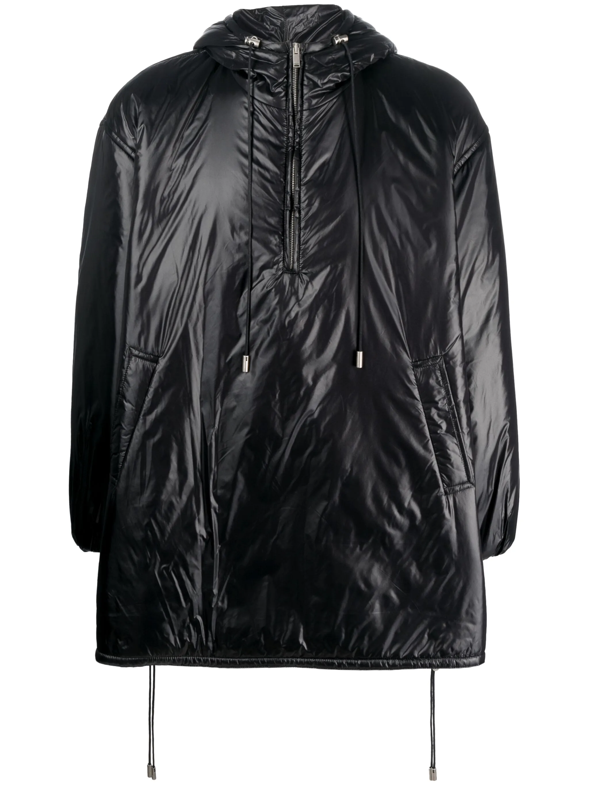 

Плащ Cassandre с капюшоном и тисненым логотипом Saint Laurent, черный