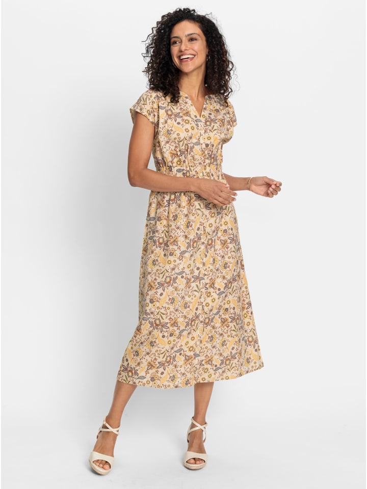 

WITT WEIDEN Хлопковое платье с принтом «ваниль-песочный цвет»