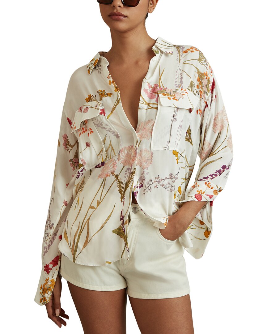 

Рубашка Reiss Faye с цветочным принтом, айвори
