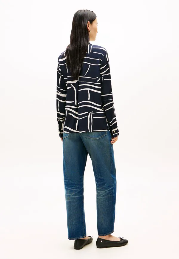 Рубашка на пуговицах золотистого цвета, прямого кроя. Tommy Hilfiger, Navy — фото 3