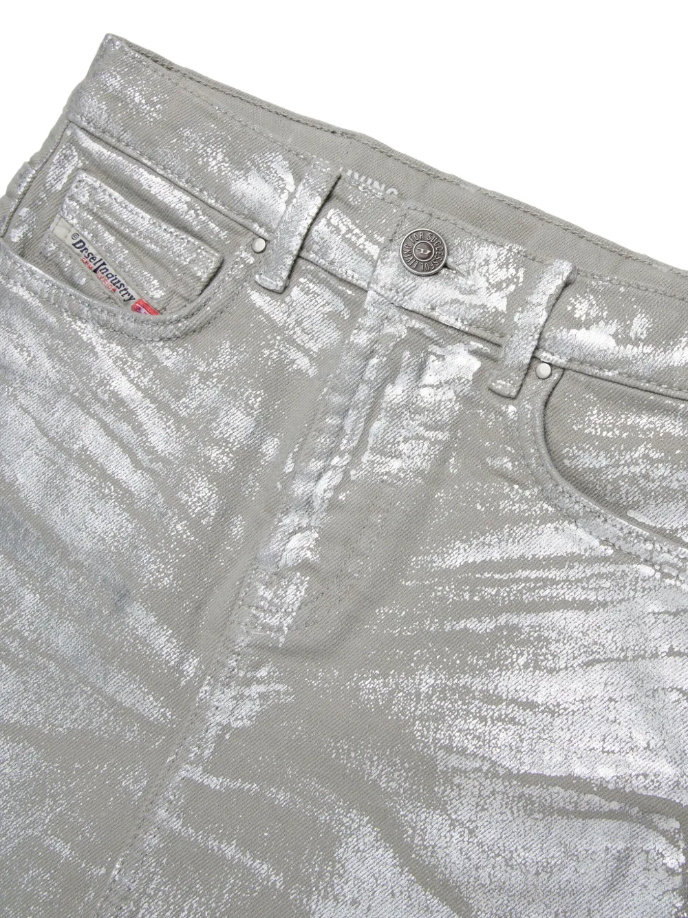 Юбка мини с бахромой Diesel Kids, серебряный — фото 3