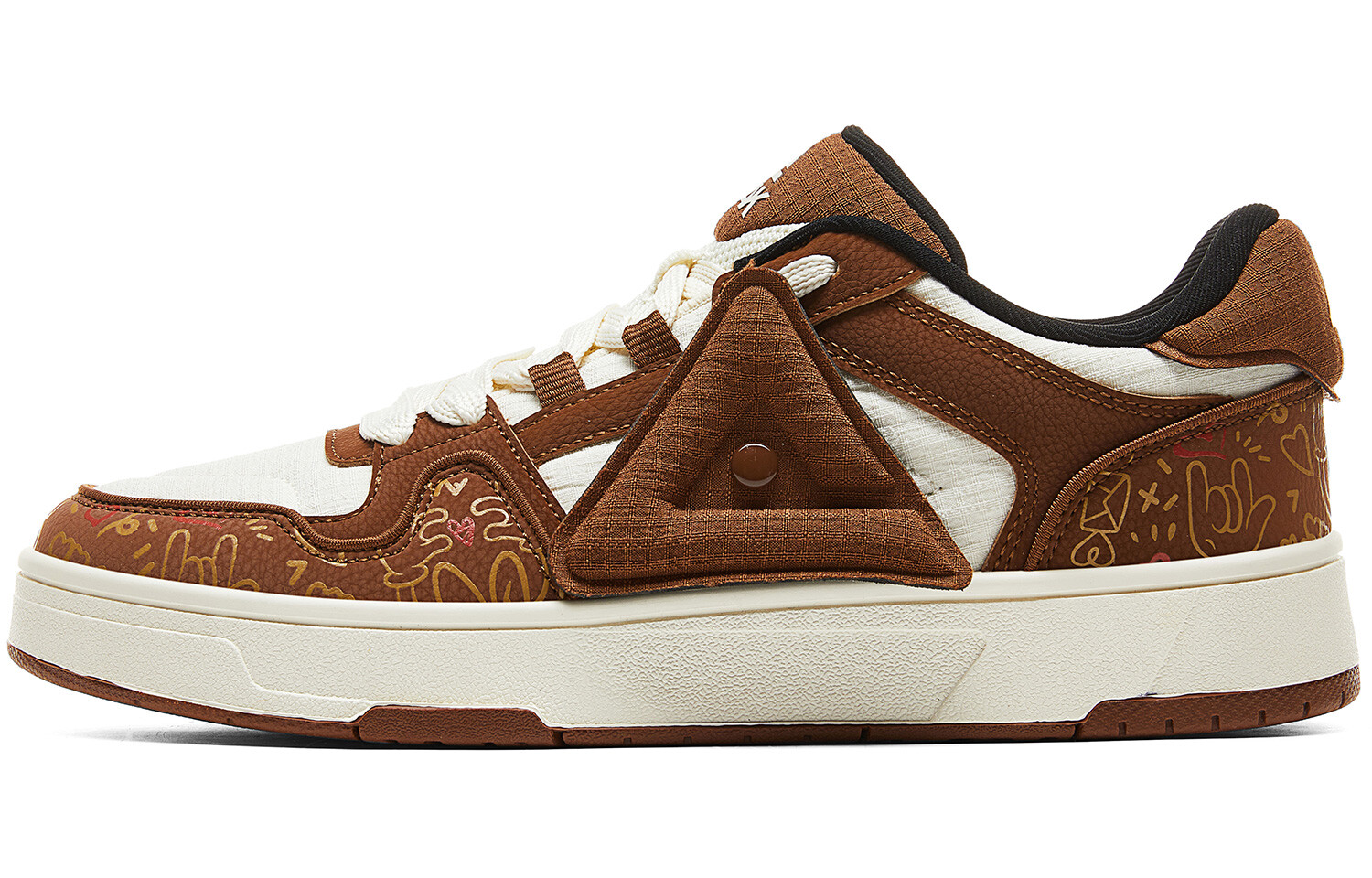 

Кроссовки PEAK Skateboarding Shoes Men Low-top Canvas White/brown, белый