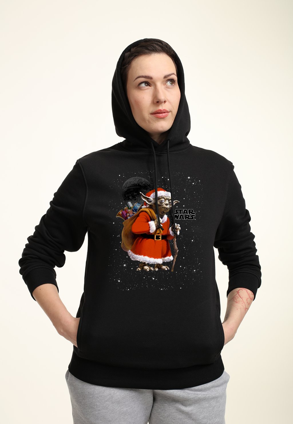 

Толстовка с капюшоном STAR WARS: CLASSIC YODA STARS NIGHT Star Wars, черный
