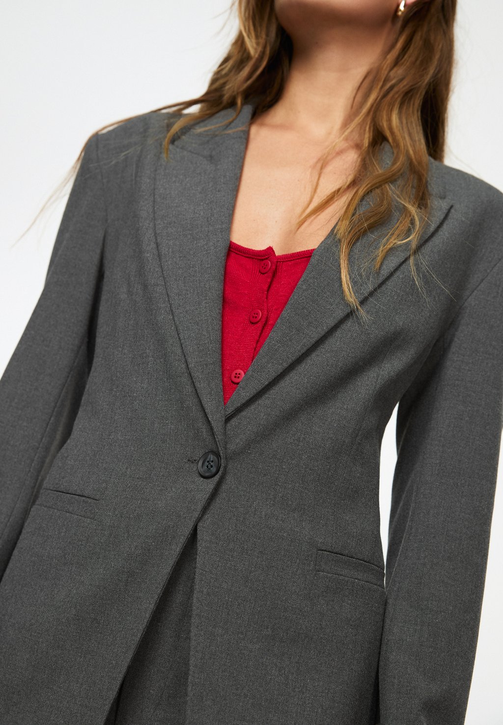 

Блейзер TAILORED PULL&BEAR, серый