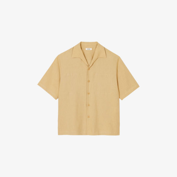 

Рубашка Sandro с коротким рукавом, кремово-бежевый